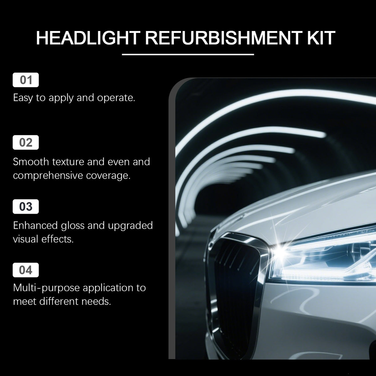 Homonth Car Headlight Restoration Kit with UV Protective Coating